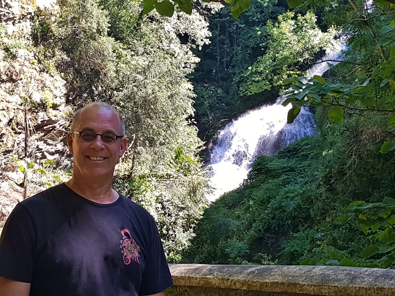 Grant at Bellano waterfall